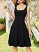 FENSACE Womens Sleeveless Scoop Neck Summer Beach Midi A Line Tank Dress, Black, Medium