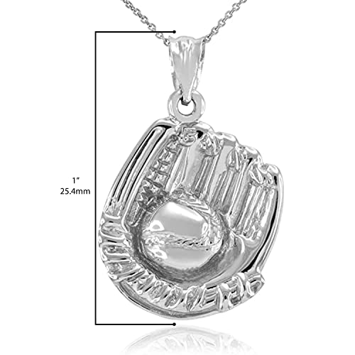 Claddagh Gold .925 Sterling Silver Baseball or Softball Glove & Ball Charm Pendant4