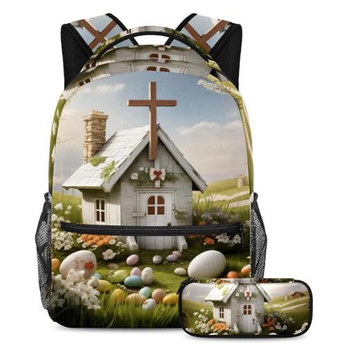 Sac à dos grand compartiment contre les cahiers cornés avec sa trousse assortie