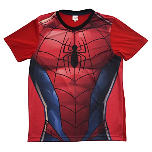 La Mejor Selección de Rojo marvel Top 10. 45 Playera Disney Marvel Carsatoons Spiderman, 9PRUZ16 Manga Corta de Algodón para Caballero, Rojo, XG
