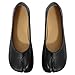 TENGTA Tabi Ballet Flats Women Wide Width Split Toe Low Heel Flats Shoes Japanese Tabis Shoe for School, Office & Casual, Black, 7.5