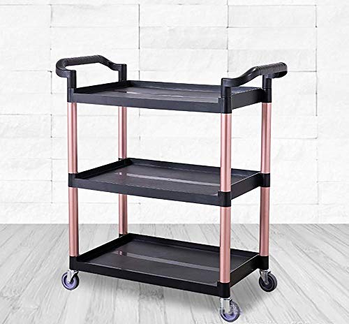 Trolley op wielen Tool 3 Tier Hotel Catering Cart met handvat Restaurants Schoonmaakservice Verzamelrol Trolley met wiel… - Afbeelding 3