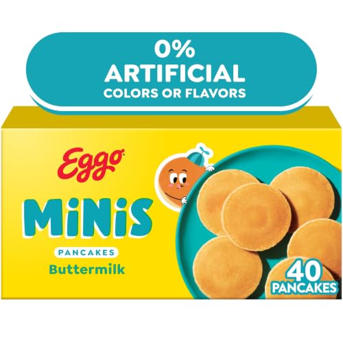 Eggo Minis Buttermilk Pancakes, Breakfast Food, Frozen Breakfast, 40 Mini Pancakes (Frozen)