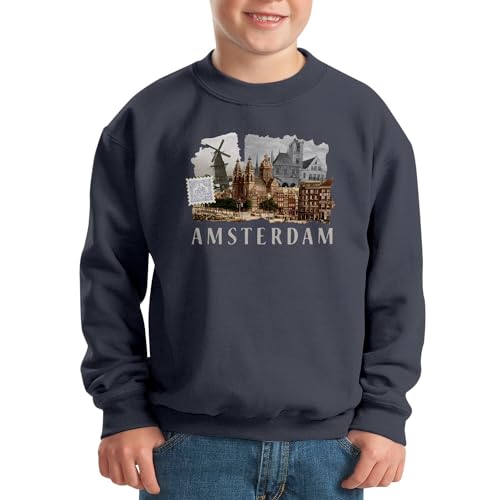 Sweatshirt enfant Amsterdam pour voyage et look collage original