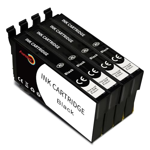 Aurotec 405 Tinta Negro 405XL Cartuchos de Tinta 405 Tinta compatibles con Epson 405 Cartude Tinta 405XL Multipack para WF3820 WF3825 WF4820 WF4825 WF4830 WF7310 WF7830 WF7835 WF7840 (4 Negro