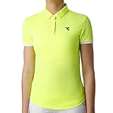 Amarillo fluorescente. Diadora, Court Polo Damen-Gelb, Weiß, XL Prenda Exterior, Amarillo, Mujer