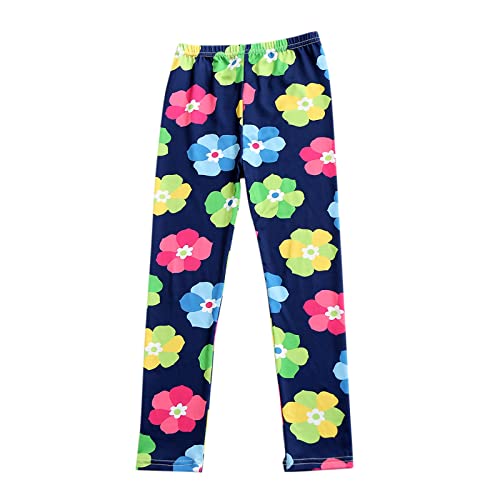 Spring Girls Printed Leggings Kids Elastic Waist Pull on Pants Stretchy Tights Ankle Length Legging Pants