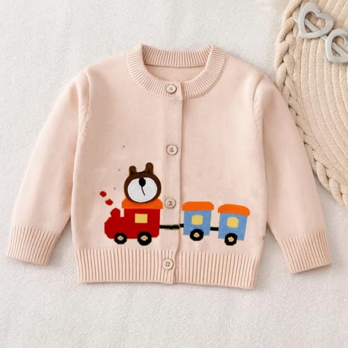 Image of Bold N Elegant Knitted Car Cardigan Sweater for Infant Toddler Baby Boys n Girls | Warm Woolen Front Open Winter Sweater for Kids Infant Toddler Kids