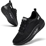 Trainers for Women Black Running Shoes Ladies Arch Support Memory Foam Plantar Fasciitis Orthopedic Shoes Air Cushion Athletic Gym Sneakers All Black UK 6.5