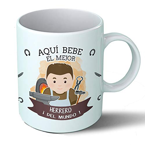 Planetacase - Taza Herrero - Regalo Original Herrería - Cerámica 330 mL - Taza Desayuno Apta para Microondas y Lavavajillas - Resistente a Lavados
