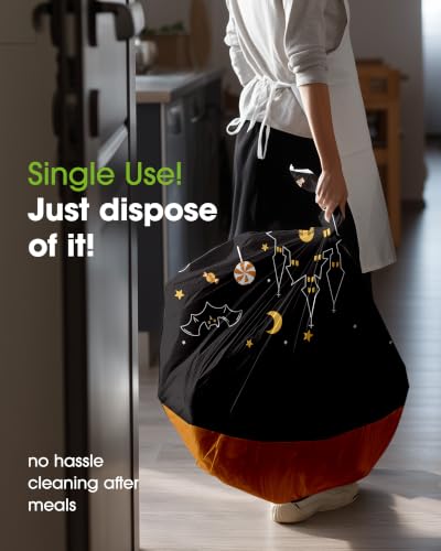 Image of Pureegg Plastic Table Cloth Disposable 10 Pack Halloween Orange,