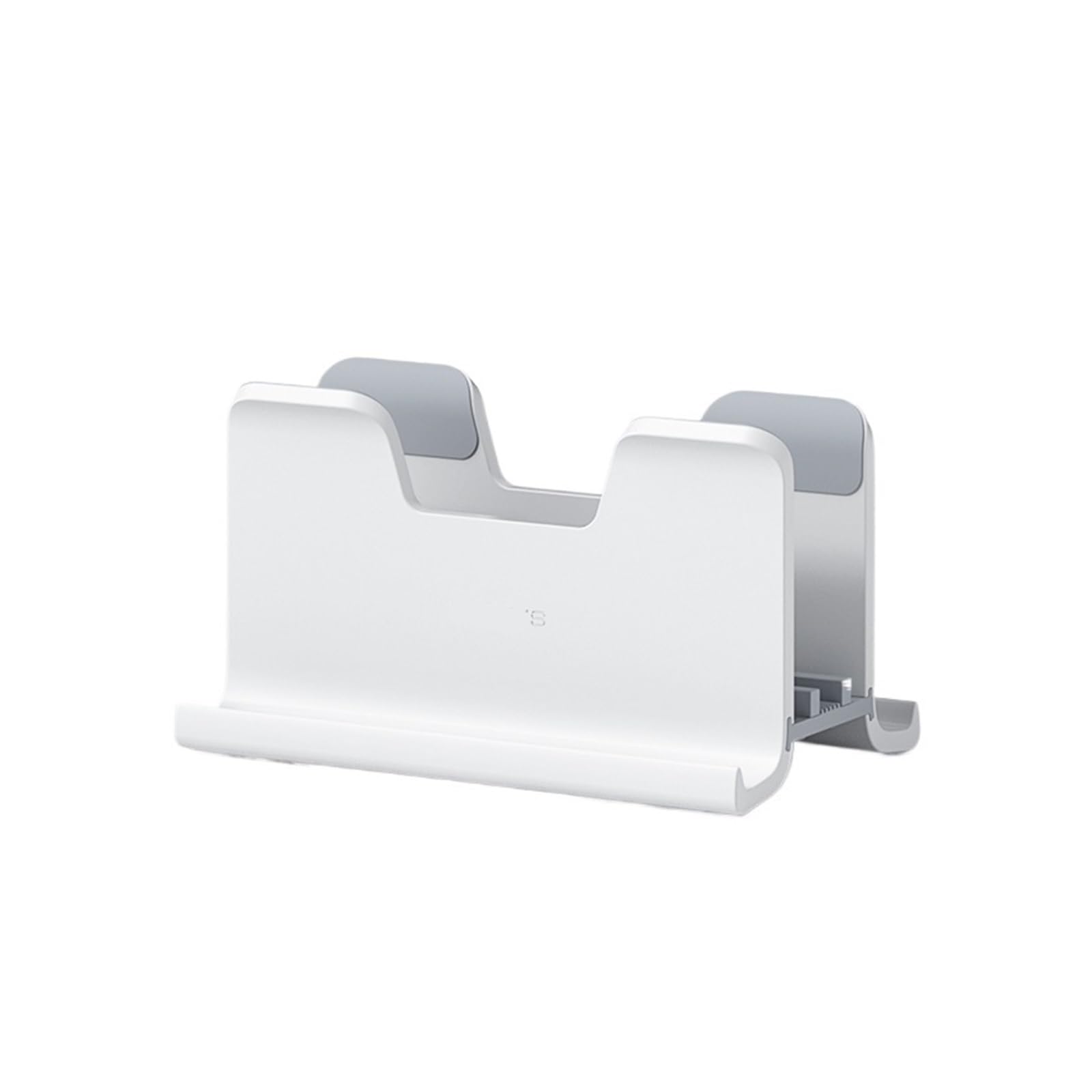 Support vertical pour ordinateur portable pliable blanc et réglable par gravité