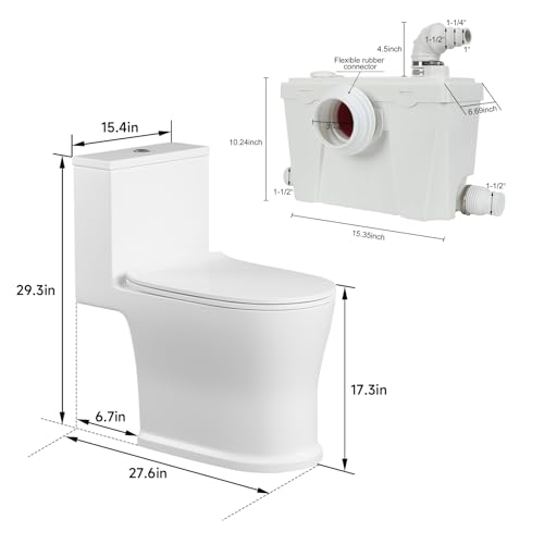 Patio Zone PZ-500JLF 500Watt Upflush Macerating Toilet System thumb #6