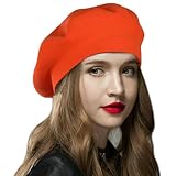 Sumolux Women Beret Hat French Wool Beret Beanie Cap Classic Solid Color Autumn Winter Hats