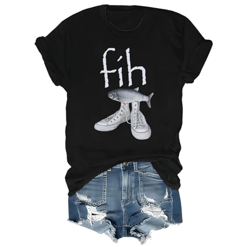 Fih Shoes Fish Funny Misspelled Fish Meme Fih Calling Humor Novelty T-Shirts, Schwarz 1, M