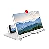 12″Screen Magnifier Amplifier,3D HD Mobile Phone Magnifier Projector Screen for Movies,Videos,and Gaming.Foldable Mobile Phone Holder with Screen Magnifier,Supports All Smartphones,A Smart Gift（White)