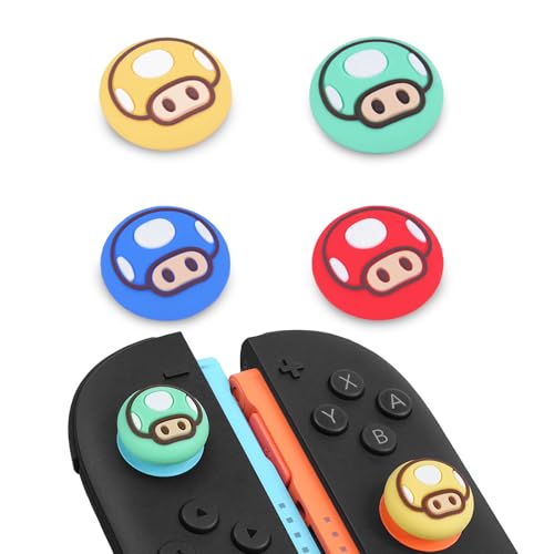 TIKOdirect Thumb Grip Caps for Nintendo Switch 2 / Switch 2 Pro Controller, 4PCS Kawaii Cute Joystick Cap Grip Soft Silicone Joycon Button Cover Switch 2 Accessories, Red