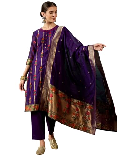 Image of arriva fab Women's Embroidery Kurta Set With Duppata