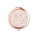 WEDDINGSTAR Custom Engraved Personalized Compact Mirror, Rose Gold - Rose Gold Glitter