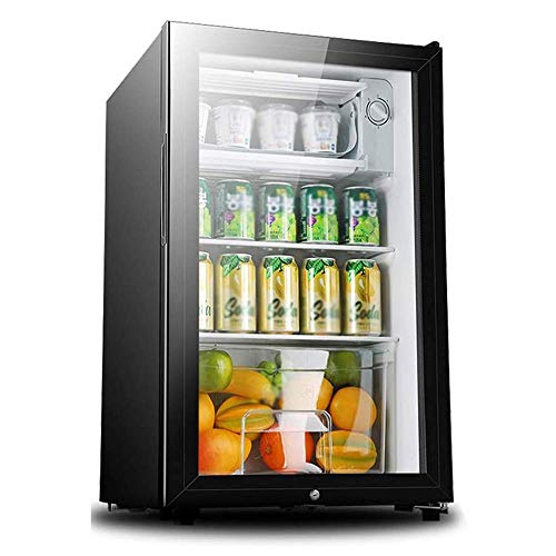 Getränkekühler Kühlschrank 90L 40 DB - Kompakter Getränkekühlschrank mit Glastür Verstellbare herausnehmbare Regale Kindersicherung Design, perfekt