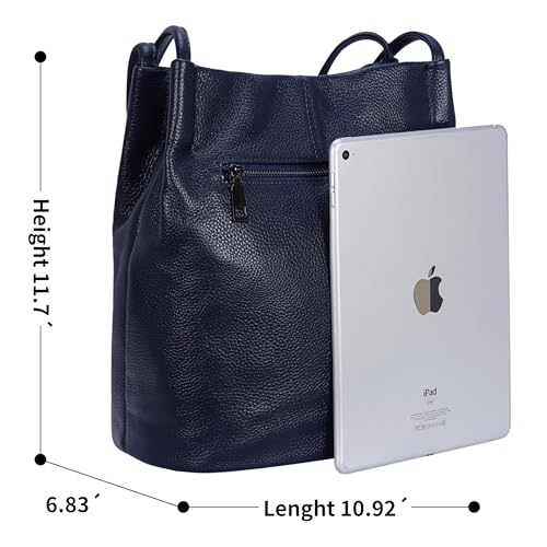 Image of Iswee Soft Leather Tote Bucket Bag Hobo Shoulder Purse and Handbags Women | Large Size Roomy Pocketbooks Ladies Bag Everyday Bag Casual Work Travel Designer Hand Bag