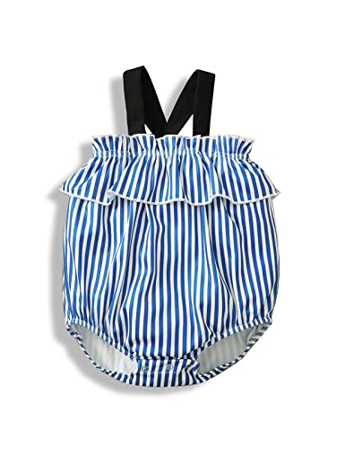 Baby Girls Summer Romper Ruffle Bodysuit Striped Romper 0-3 Month Baby Girl Romper
