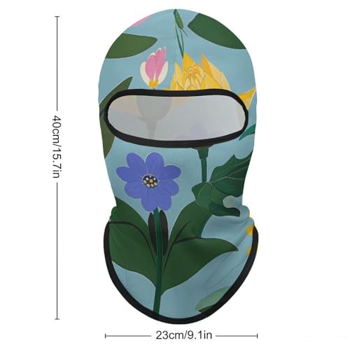 Balaclava para hombre y mujer con estampado de flores, máscara completa para esquí, jardinería y ciclismo miniatura 2