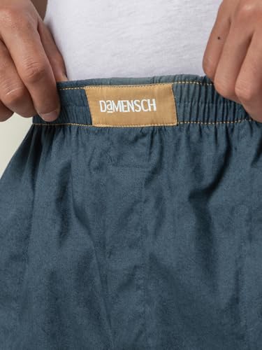 Image of DAMENSCH Regular Fit Solid 100% Soft & Durable Cotton Boxer Shorts Dual Pockets Anti-Bacterial Moisture Wicking Microfibre Waistband Ultra-Light Boxers for Men
