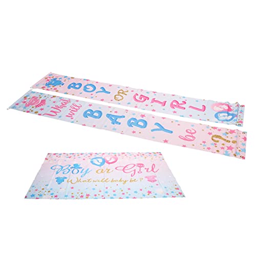 Gênero Revela Banner de Foto Rústica, Decoração Leve de Poliéster para chá de bebê para Ambientes In