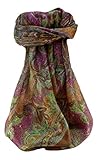 Pashmina & Silk Pañuelo Tradicional de Seda Cuadrado Mishti Chestnut