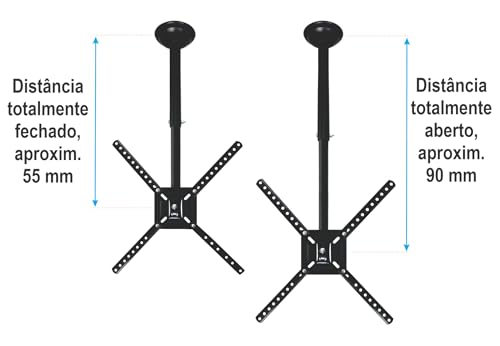 Suporte de Teto para TV Technosat Articulavél e Giratório - Para Tv's de 10 a 65 polegadas