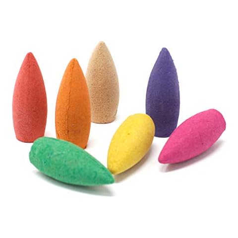 YKW Gifts Large Pack of Aromatic Back Flow Incense Cones - 7 Different Fragrances - All Natural - Approx 70 Cones Cover