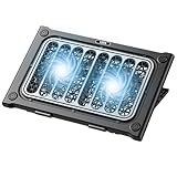 LIENS Laptop-Kühlkissen, Laptop-Kühler, Ständer, Laptop-Lüfter, Kühlpad für 30,5 - 39,6 cm (12–15,6 Zoll) Laptop-Notebooks, 2 leise Lüfter, 7 Winkel, verstellbarer Laptop-Kühlständer, Schwarz