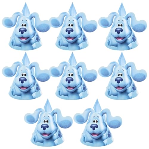 Blue's Clues Party Hats with Pop-Out Ears - Pack of 8 - Fun & Unique Design - Perfect for Kids Birthday Celebrations & Themed Events