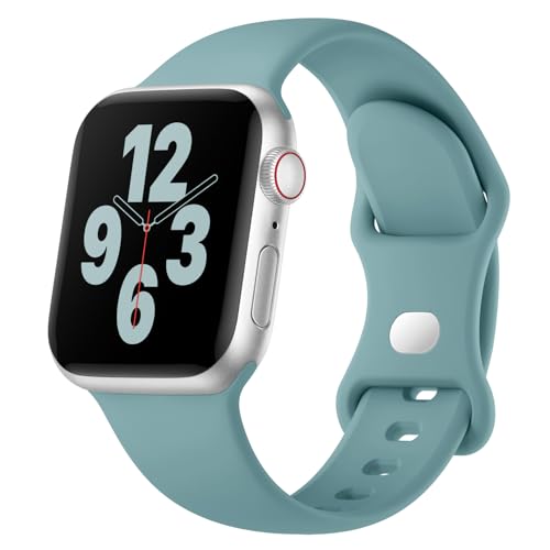 Silicone Band Compatible with Apple Watch Bands for Women 40mm 44mm 45mm 46mm 38mm 41mm 42mm 49mm Ultra Men, Sport Strap for iWatch Bands Series 10 9 8 7 6 5 4 3 SE