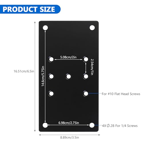 4 Pcs Post Base for Concrete Heavy Duty Patio Column Base Plate, Post Base Steel Plates - Image 2