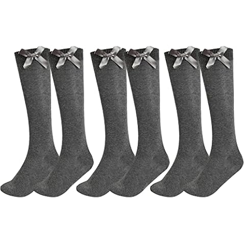 Thread Linens Girls Knee High Socks with Bows Cover