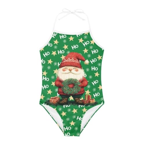 Image of Christmas Girls One-Piece Swimsuits Beach Halter Swimwear Bathing Suit for 3-10 Years