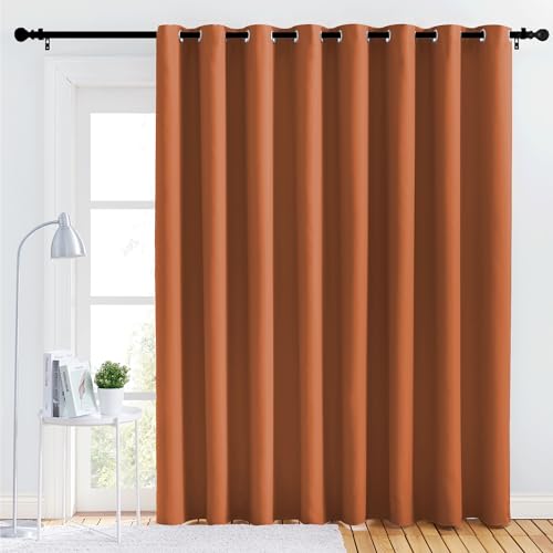 NICETOWN Lower Noise Room Divider Curtain Screen Partitions, Burnt Orange, 1 Panel, 84" Tall x 120" Wide, Blackout Sound Reducing Curtain Panel for Do