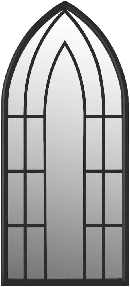 vidaXL Mirror Black Iron, Glass 39.4 x 17.7 in Mirror Mirror Other