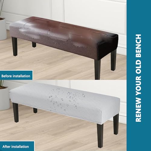 Housse de banc extensible imperméable noire lavable pour protection meuble - 8