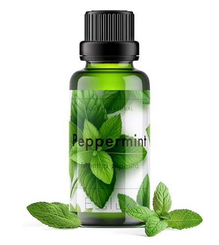 Image of ESSLUX PEPPERMINT ESSENTIAL OIL - 100% PURE MINT OIL FOR HAIR, LIPS, DIFFUSER & DIY SPRAY | NATURAL PEPPERMINT OIL FOR AROMA, HOME FRESHENING & MORE - 90ML