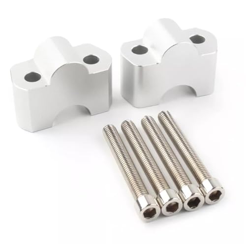 Pontets de guidon de moto anti fatigue rehausseur de barre en aluminium CNC argent