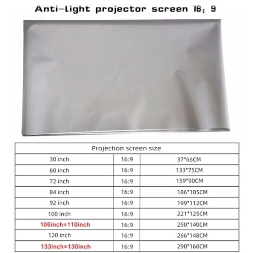Pantalla para proyector 133 pulgadas 16:9 portátil miniatura 6
