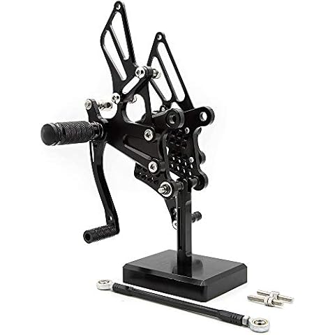 FXCNC CNC Billet Motorcycle Rearset Foot Pegs Rear Set Footrests Fully Adjustable Foot Boards Compatible with Ninja ZX6RZX-6R ZX636 2009-2020 Cover