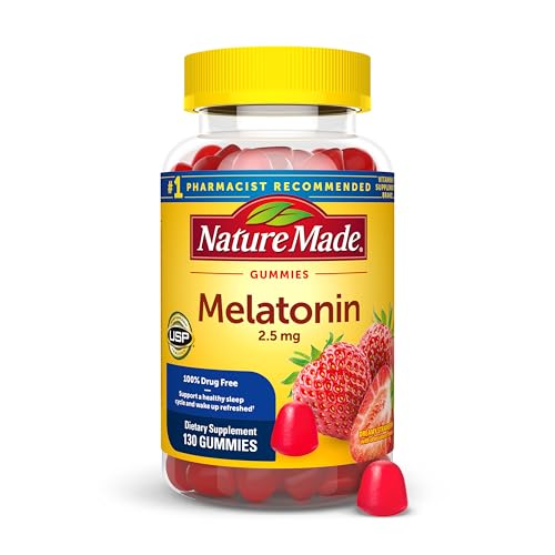 Nature Made Melatonin Gummies 2.5 mg 100% Drug Free Sleep Aid 130 Count