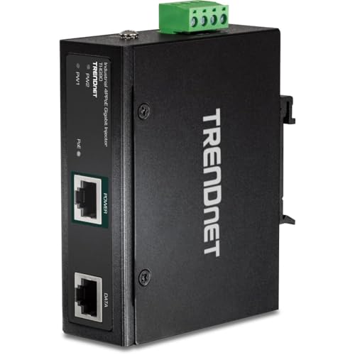 TRENDnet Hardened Industrial 90W Gigabit 4Ppoe Injector,4-Pair Power Over Ethernet, Poe(15.4W), Poe+(30W), 4Ppoe(90W)Power, IP30, DIN-Rail/Wall Mount Included, 4-Pair Poe Up to 100M (328 ft.),TI-IG90