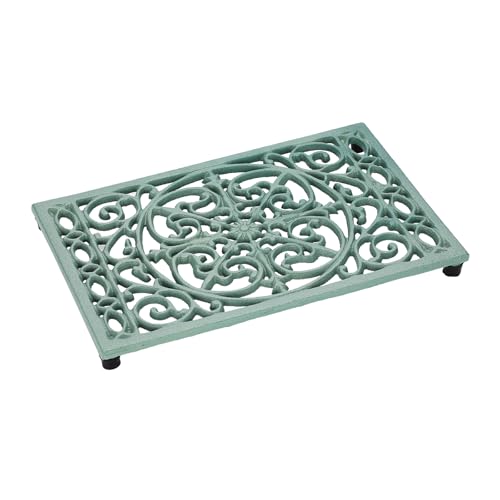 OLegei Dessous de Plat rectangulaire en Fonte Vintage avec Pattes en Caoutchouc protéger Les Plats Chauds Support pour Casserole pour la Cuisine et la Table à Manger...