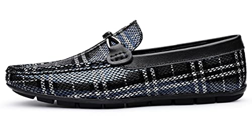 Minishion Mens Dress Loafers Fashion Printed Soft Slip-ons 1259#2