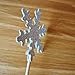 Frozen Winter Snowflake Cupcake Topper Double Sided Glitter Silver Decoration 2 Inches Wide by 5 Inches Tall, Pack of 18